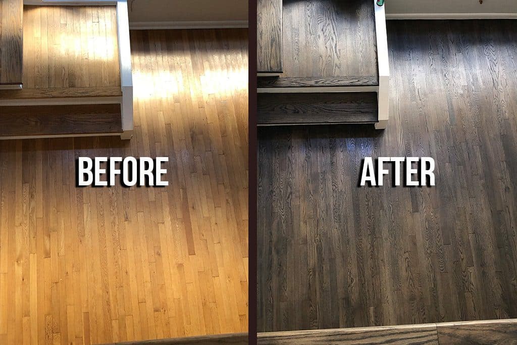 Before and after flooring renovation